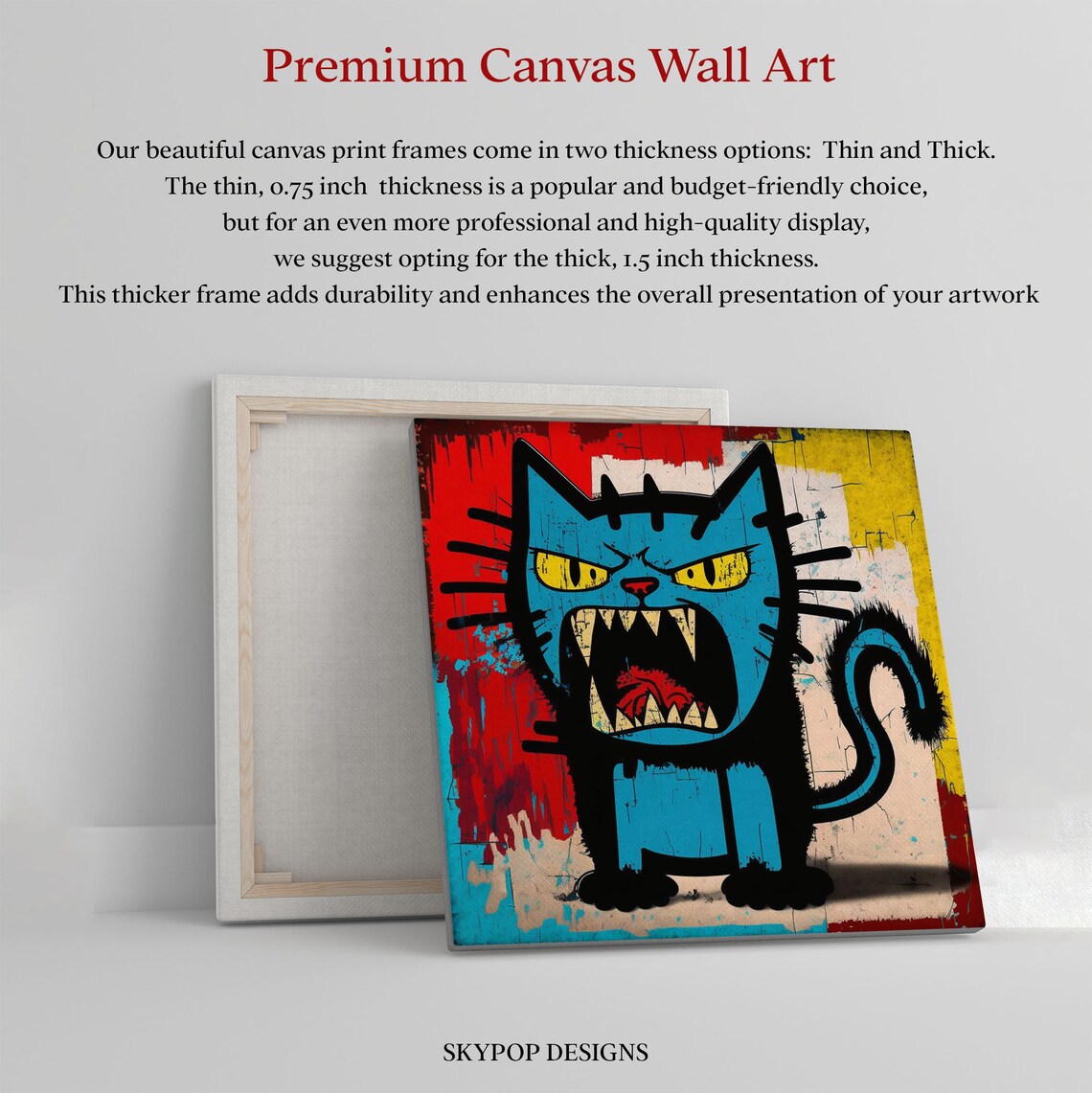 Angry Cat Wall Art Print, Animal Lovers Decor - Image 3
