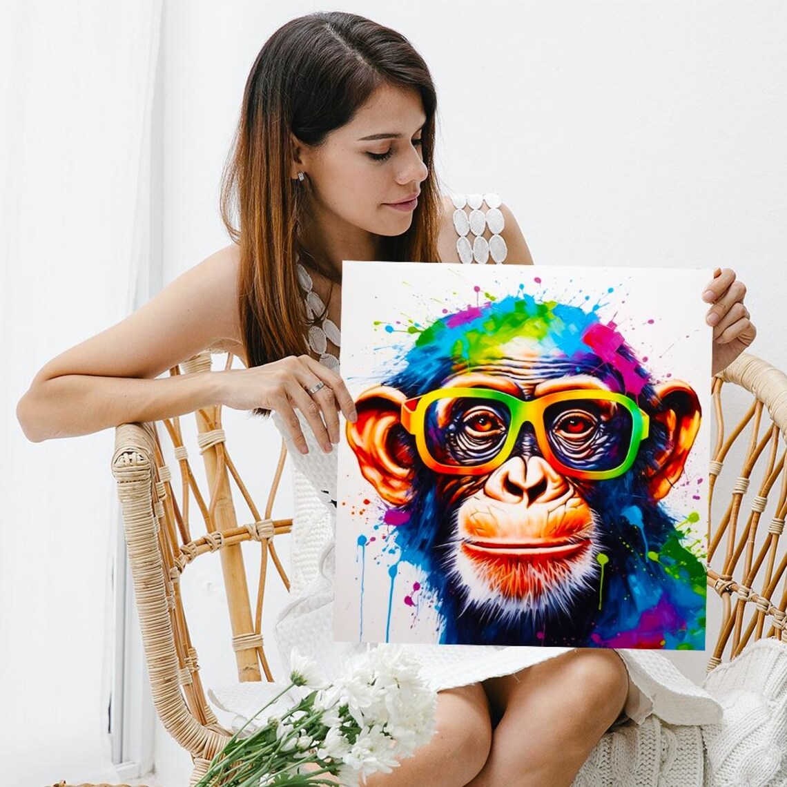 Chimpanzee Pop Art Print, Eclectic Kids Room Decor - Image 3