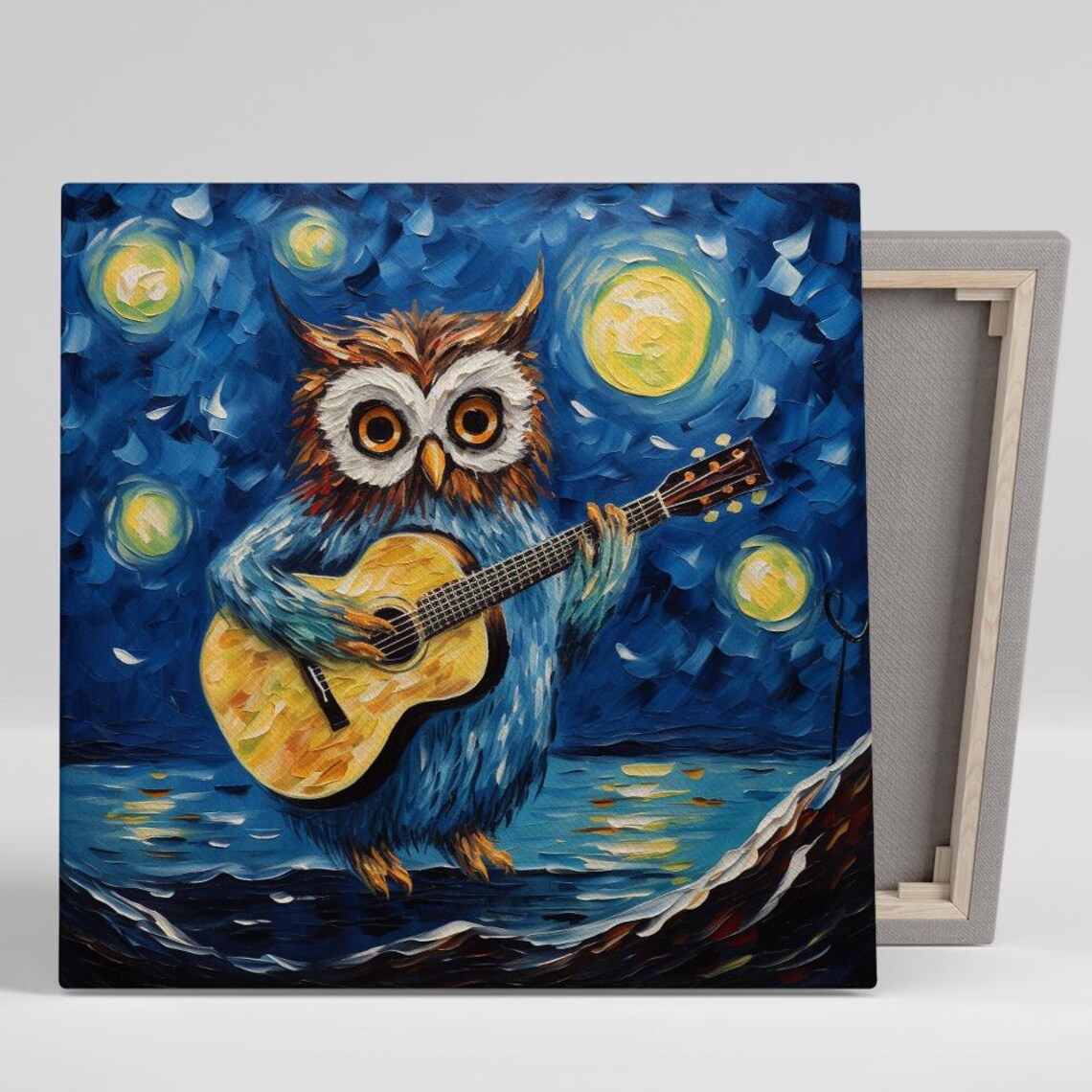 Owls Musical Night Bohemian Poster for Kids Rooms