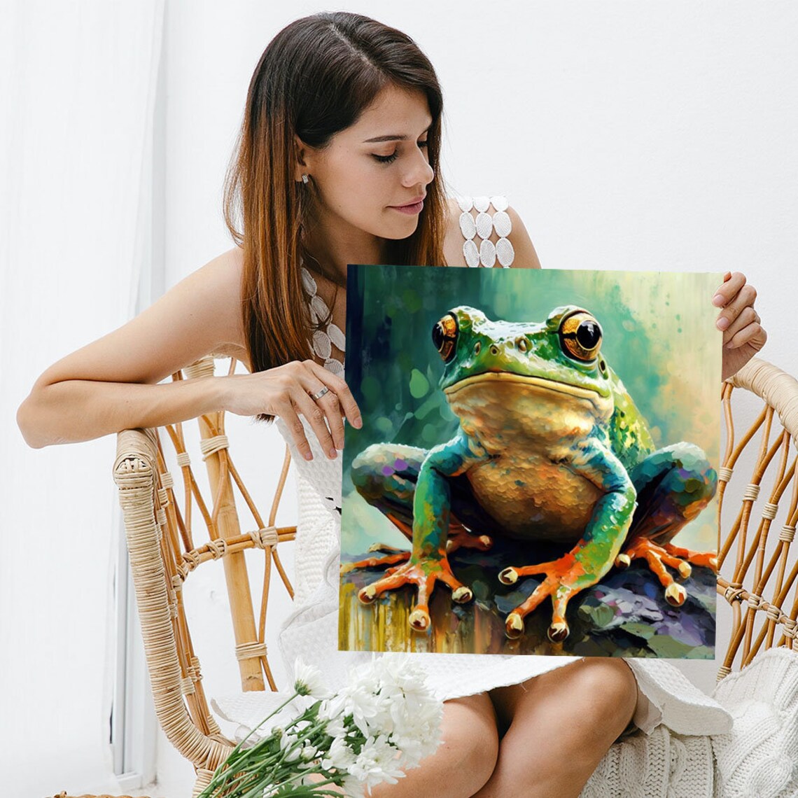 Frog Whimsical Modern Art Print for Living Room or Office - Image 3