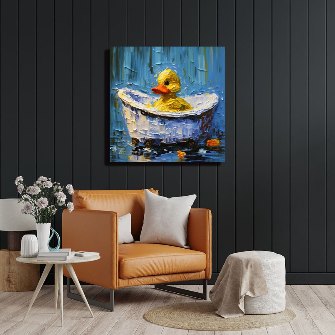 Duck In Bathtub, Bathroom Kids Animal Art Print - Image 2