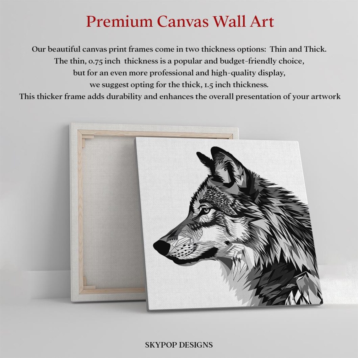 Geometric Wolf Nobility, Minimalist Art Print - Image 3