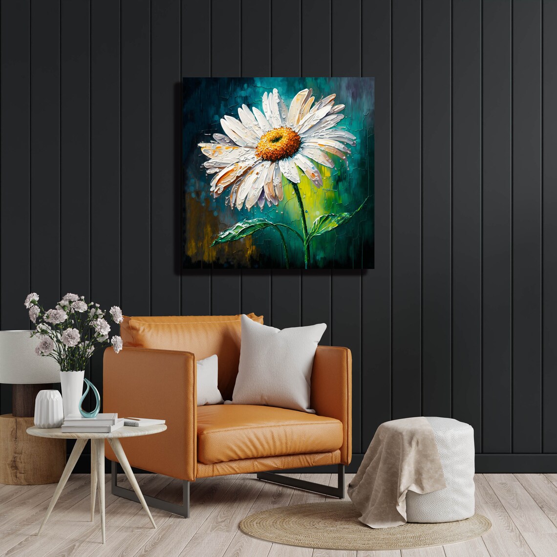 White Daisy Flower Art Print, Minimalist Botanical - Image 4