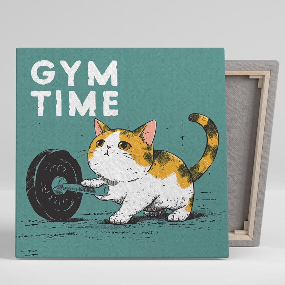 Cat Fitness Frenzy, Whimsical Pop Minimalist Poster