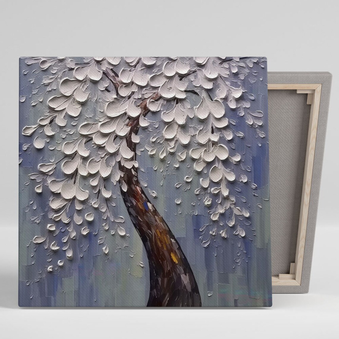 White Floral Tree Botanical Wall Art Poster Print