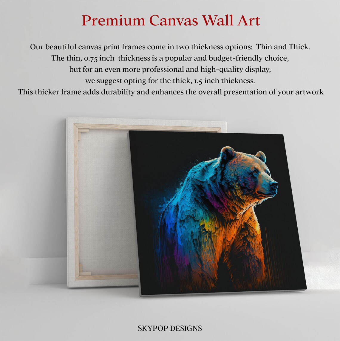 Bear Wildlife Art Poster, Forest Animal Wall Decor - Image 2