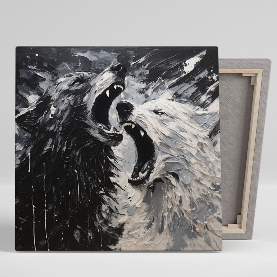 Howling Wolf Art Print, Modern Wildlife Decor