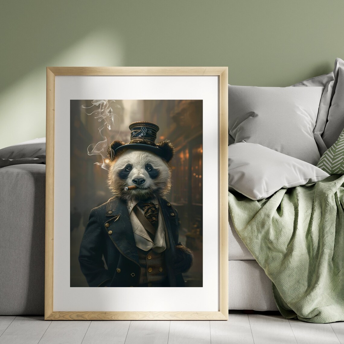 Gentleman Panda Vintage Painting Style Portrait - Image 2