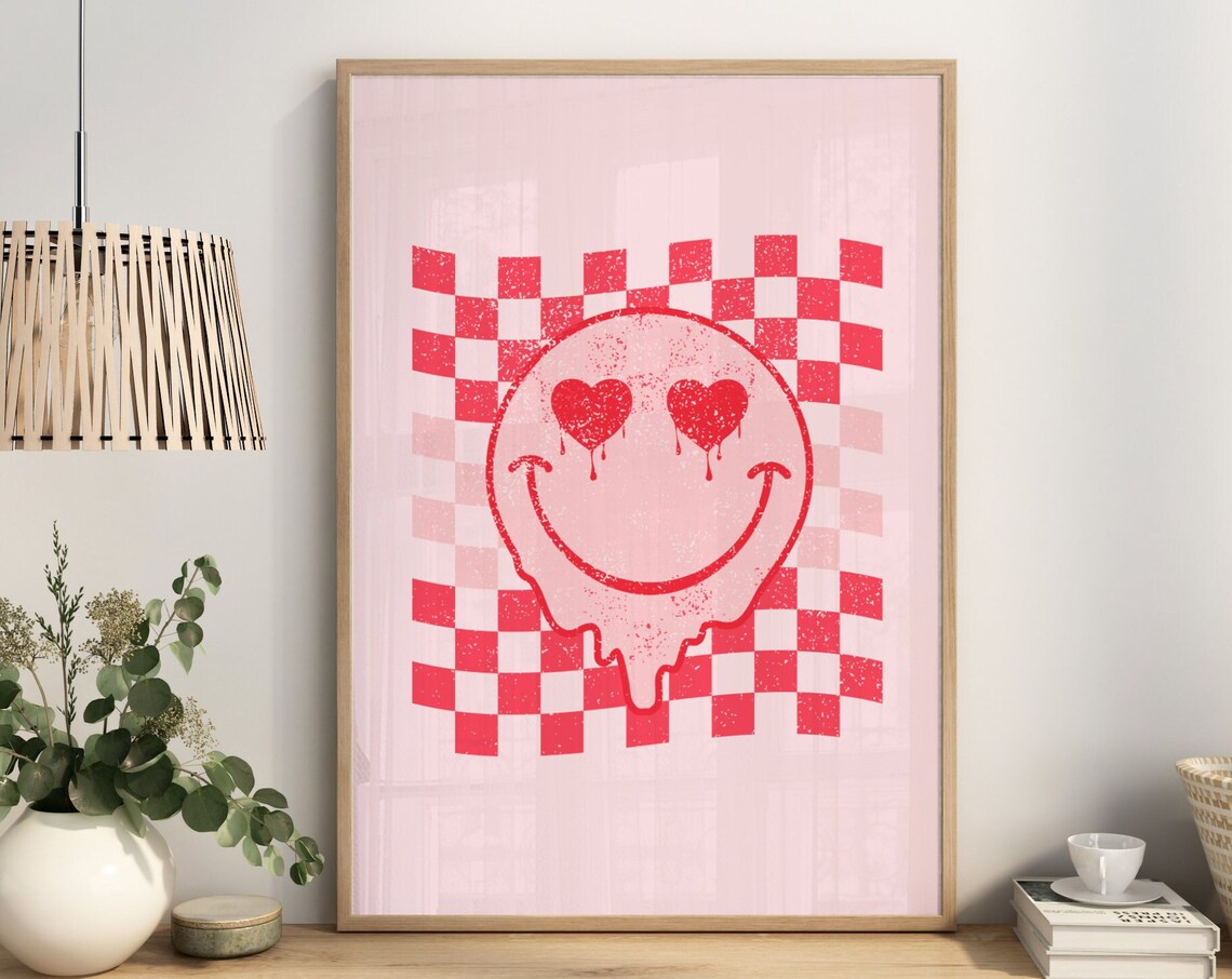 Cute Retro Wall Print Valentines Day Poster Romantic Poster Wall Decor Large Art Retro Poster Pink Postser - Image 4