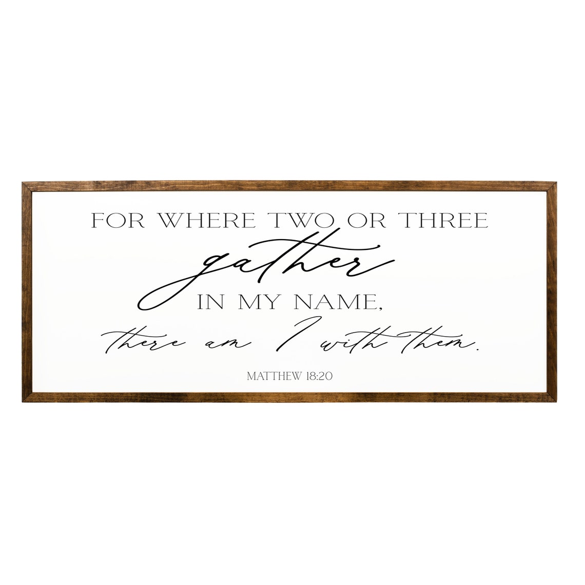 For Where Two Or Three Gather Sign Matthew 1820 Scripture Sign Wood Sign Wall Decor Bible Verse Sign Scripture Wall Art Decor - Image 2