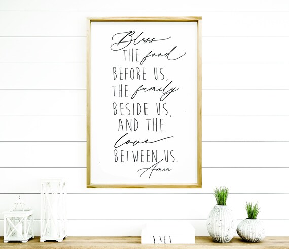 Bless The Food Before Us Dining Prayer Farmhouse Kitchen Poster