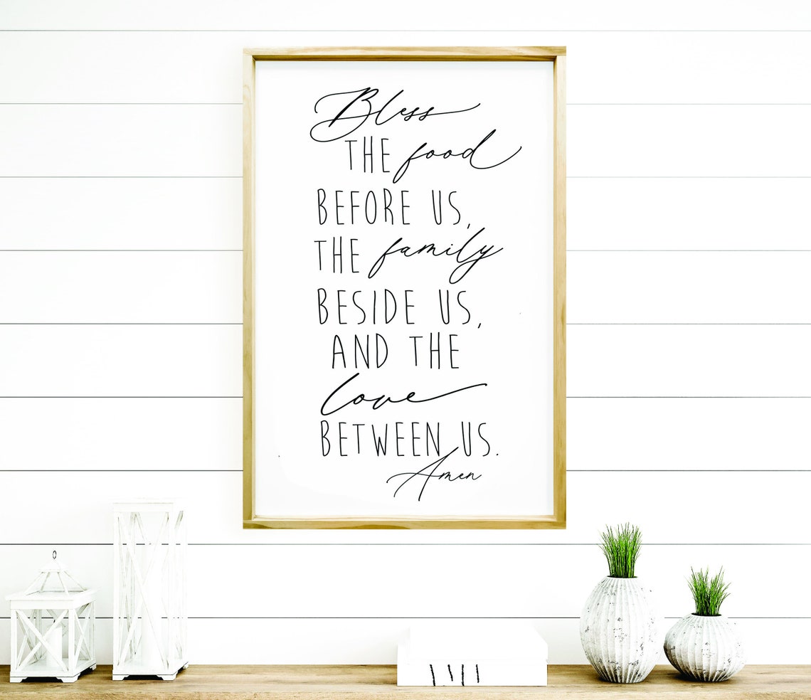 Bless The Food Before Us Dining Prayer Farmhouse Kitchen Poster