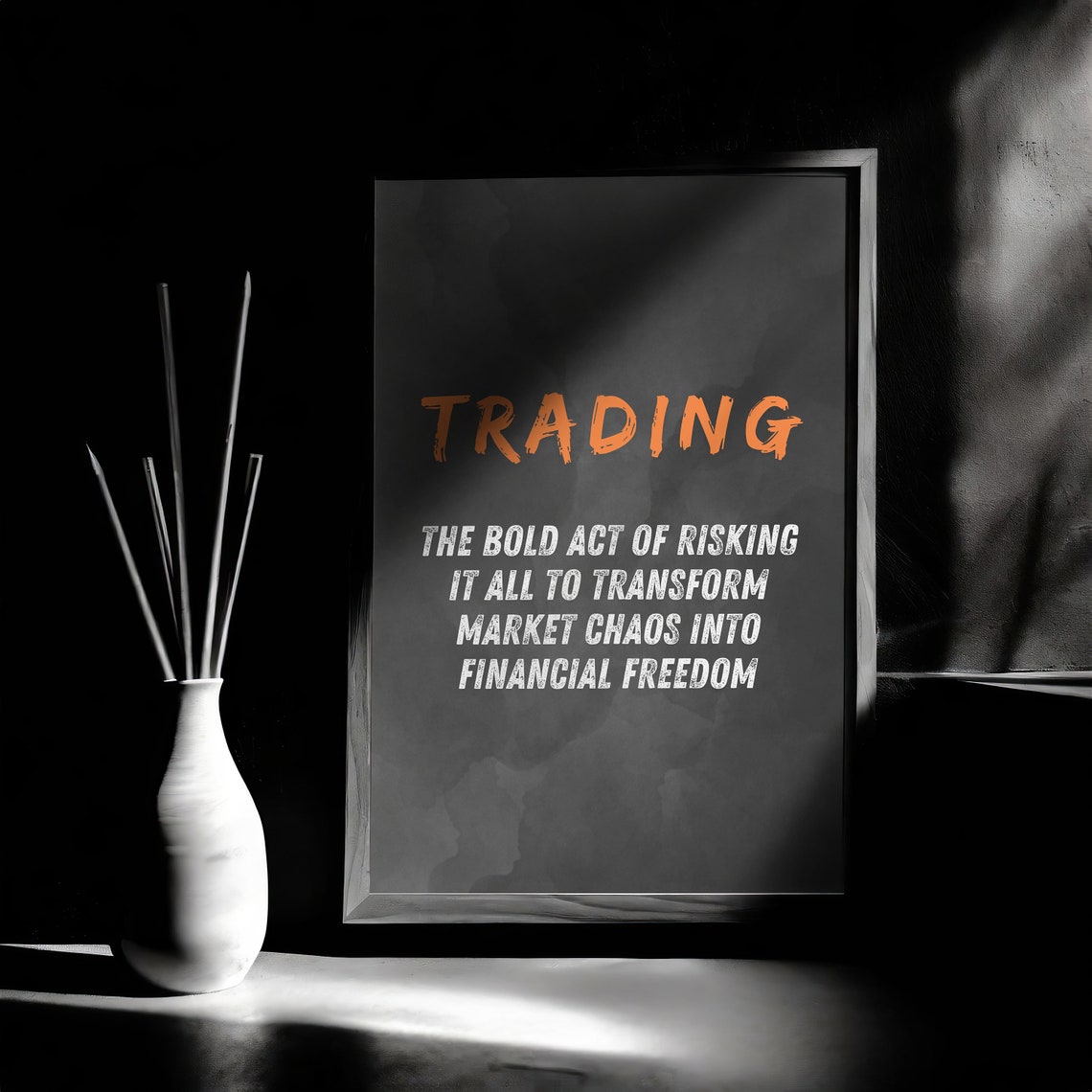 Trading Orange Brushstroke Dictionary Definition Motivational Poster