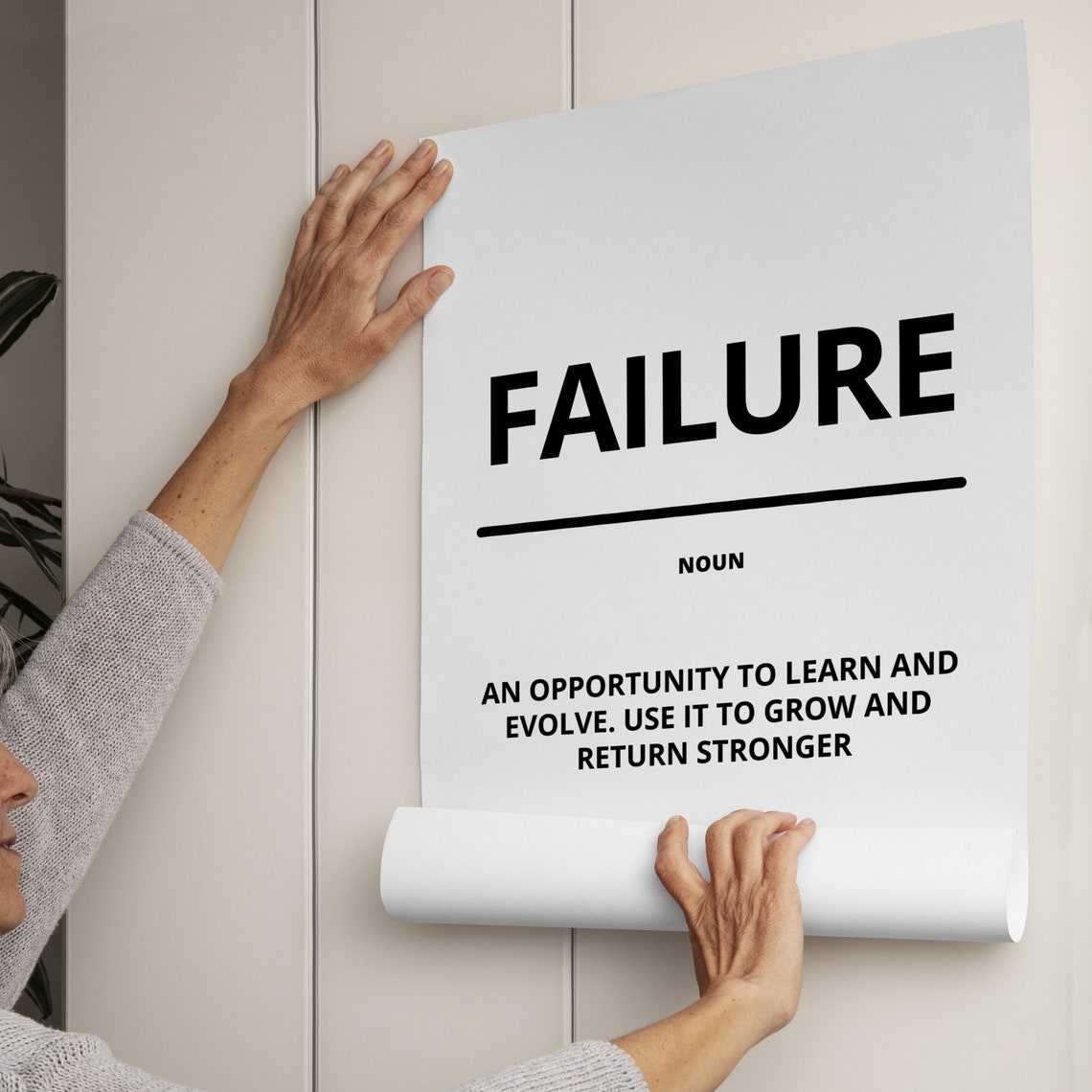 Failure Noun Definition Minimalist White Motivational Quote Poster - Image 2