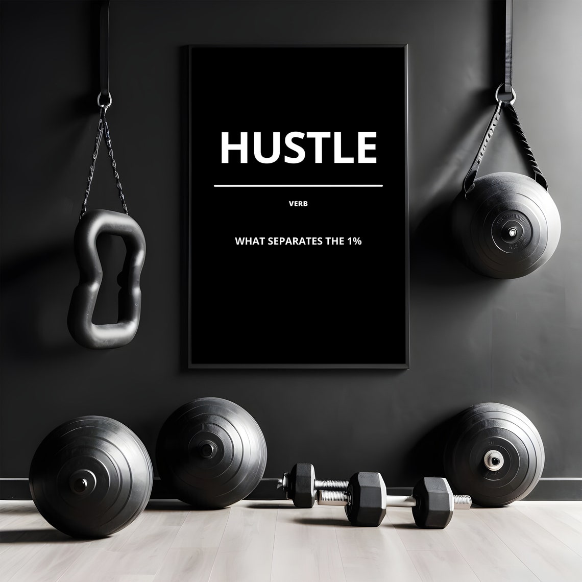 Grind Verb Definition Hustle Hard Work Black Minimalist Poster - Image 2