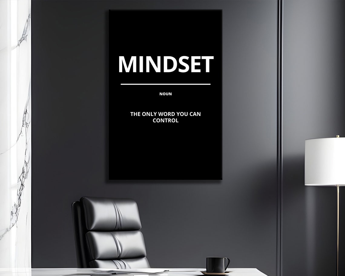 Mindset Bold Black Dictionary Definition Motivational Poster