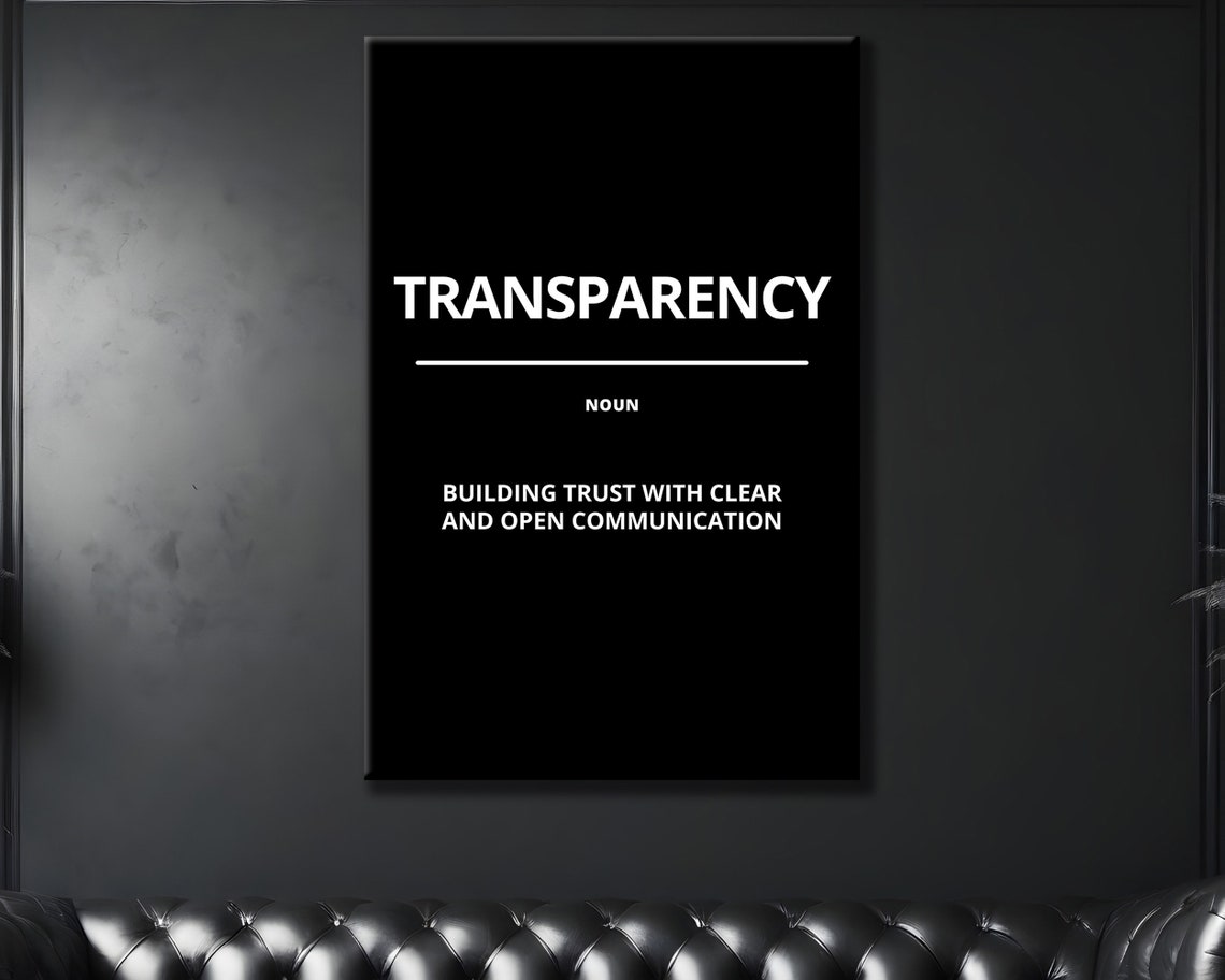 Transparency Bold Black Dictionary Definition Motivational Poster