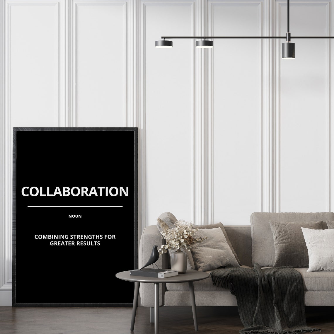 Collaboration Bold Black Dictionary Definition Motivational Poster - Image 2
