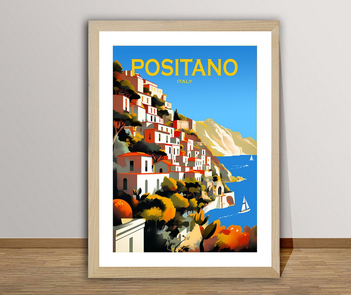 Positano Italy Vintage Travel Poster, Travel Poster - Image 3