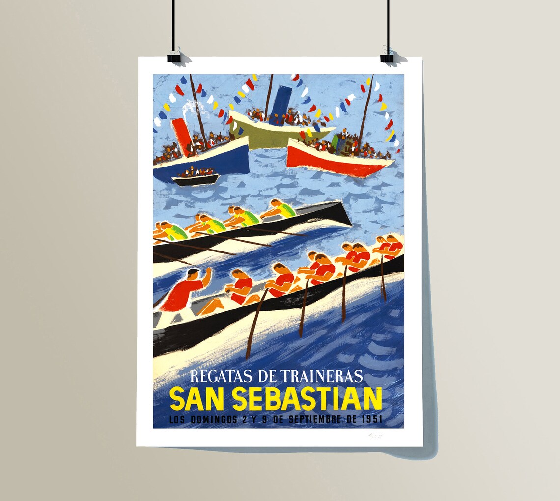 San Sebastian Vintage Travel Poster, Spain Travel Poster - Image 2