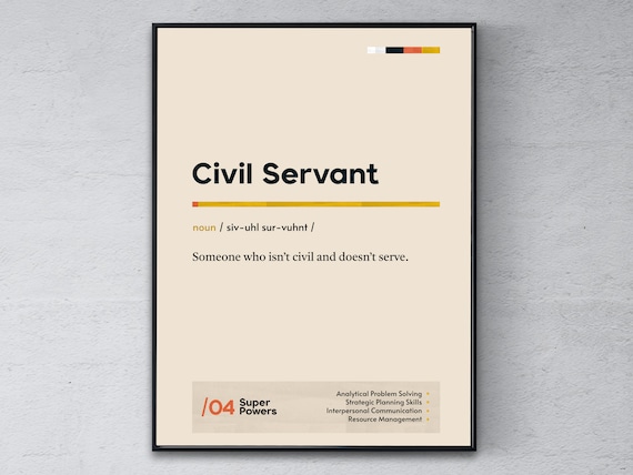 Civil Servant Funny Dictionary Definition Super Powers Poster