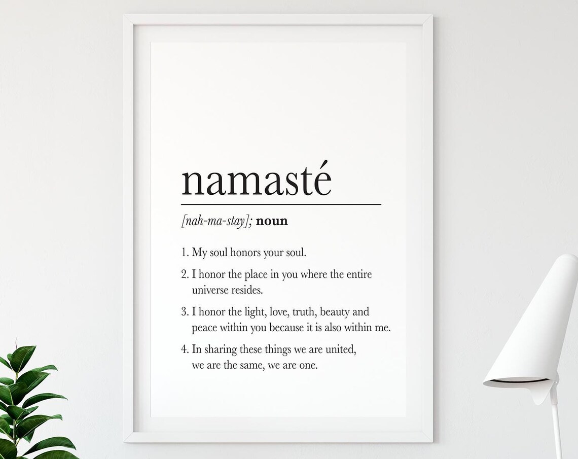 Namaste Definition Poster, Zen Yoga Meditation