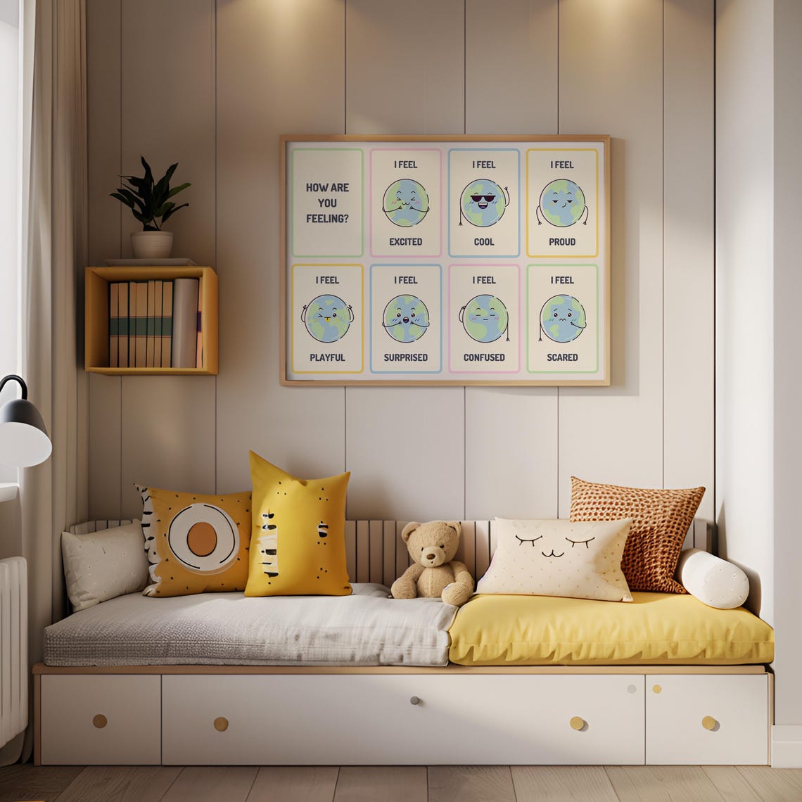 How Are You Feeling Feelings Chart Cute Earth Characters Poster - Image 5