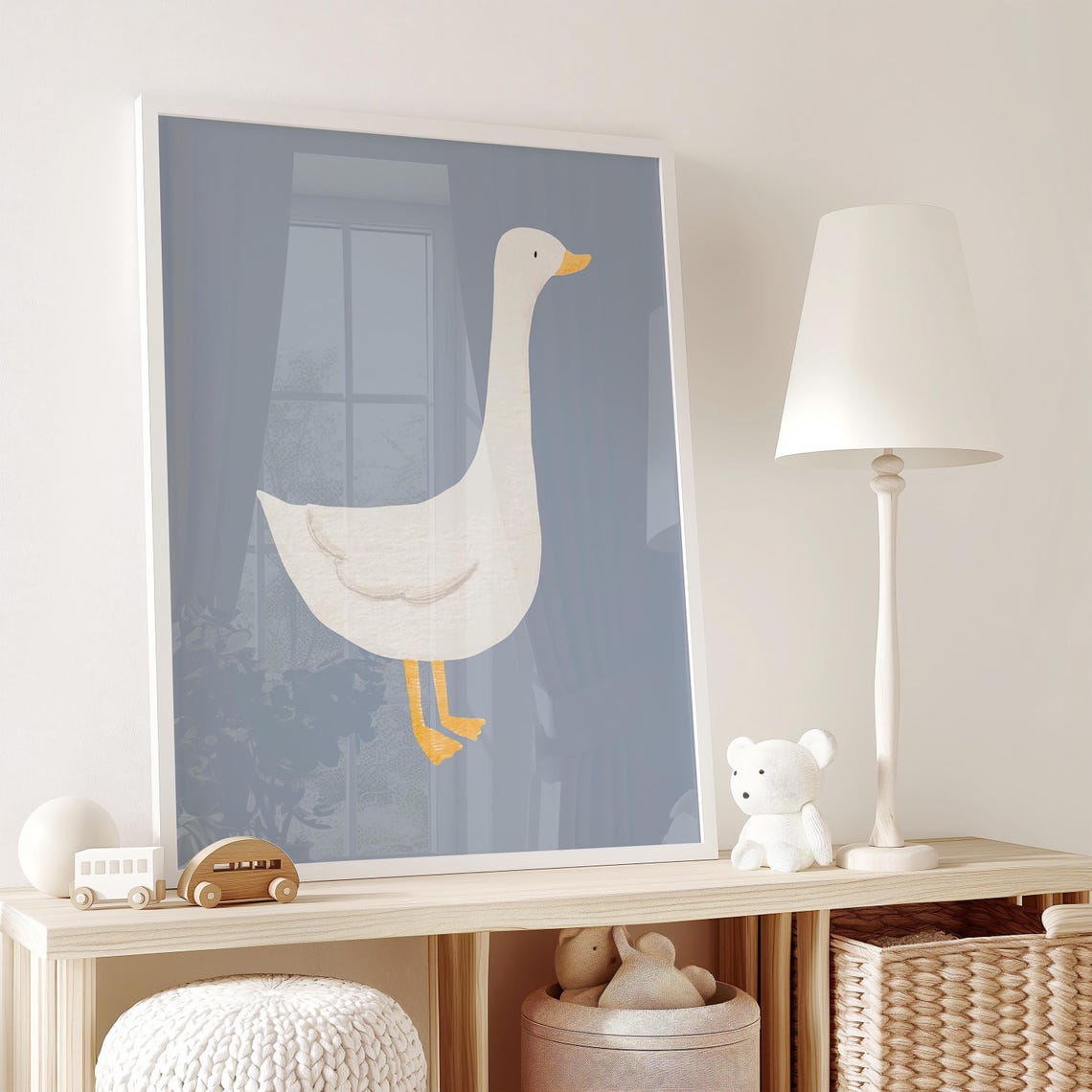 Silly Goose Quote Retro Illustrated Goose Funny Kids Room Poster - Image 2