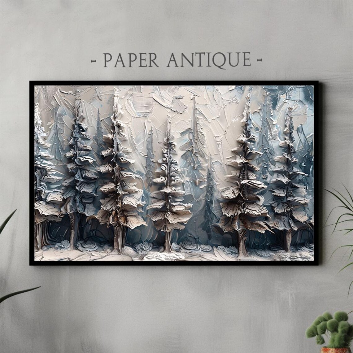 Textured Winter Forest With Snow-Covered Trees