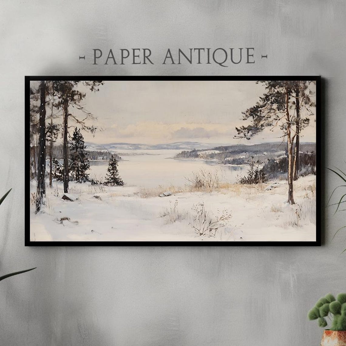 Serene Winter Landscape Painting Tranquil Snowy Valley Poster