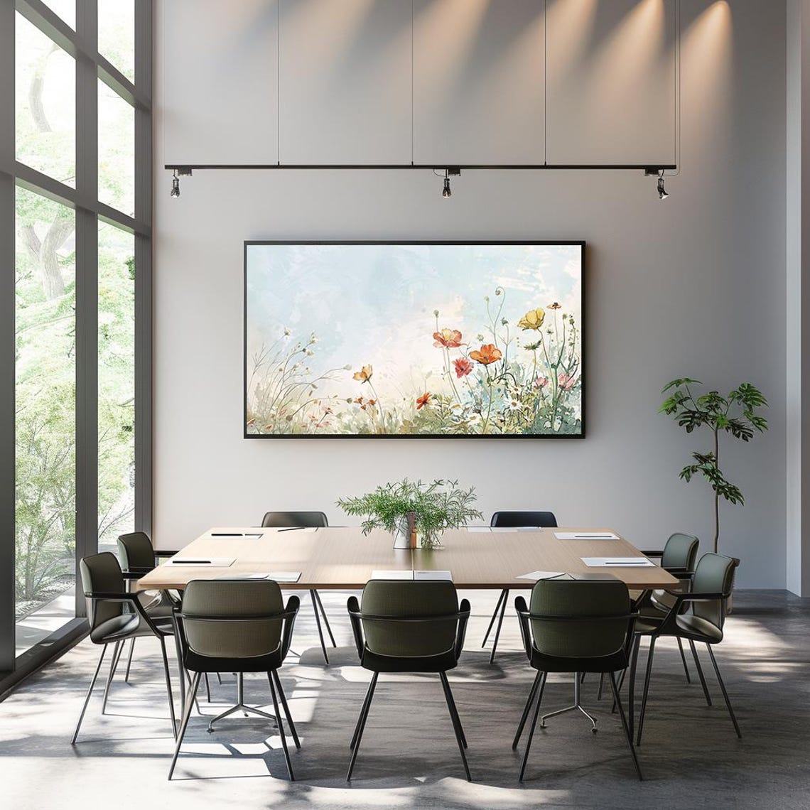 Pastel Wildflower Meadow Watercolor Spring Blooms Art Poster - Image 3