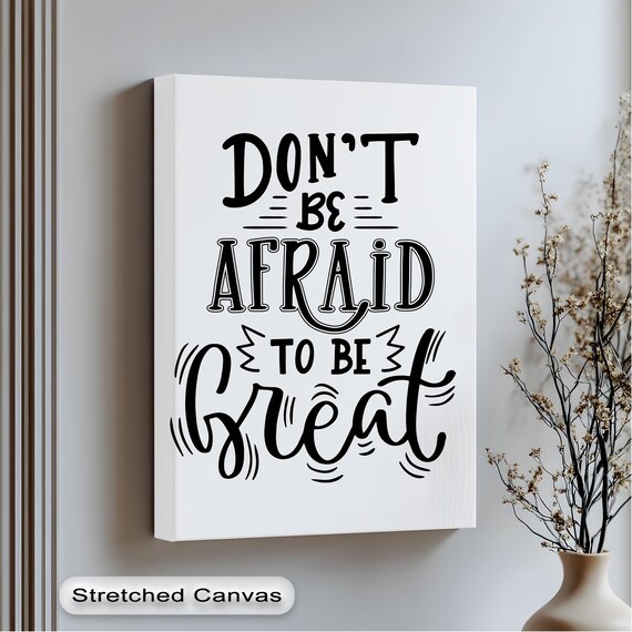 Motivational Quote Canvas Art Silver Floating Frame Modern Typography