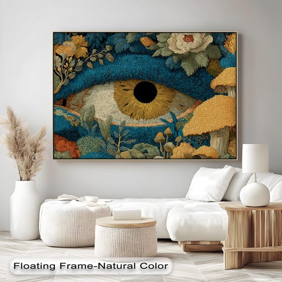 Mystic Floral Eye Glass Wall Art Surreal Botanical Print