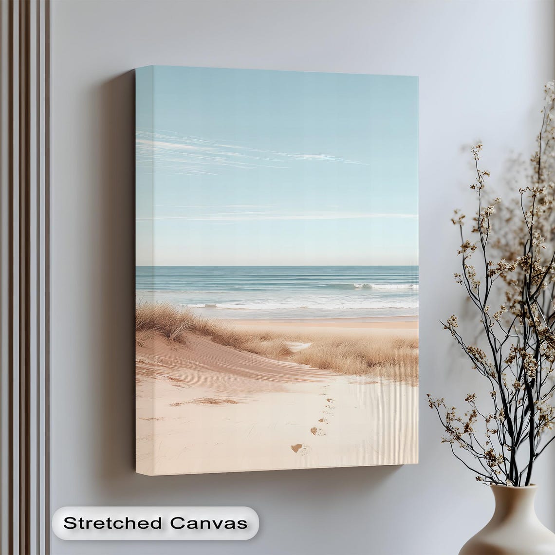 Sandy Beach Dunes Path to the Calm Ocean Minimal Coastal Poster