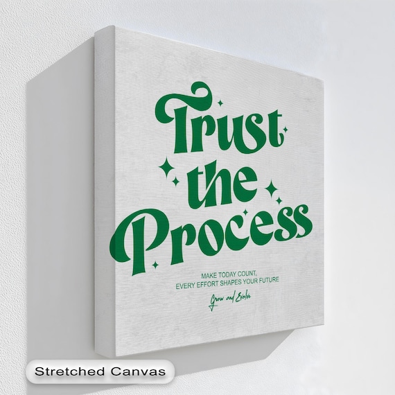 Trust The Process Green Retro Typography Motivational Poster