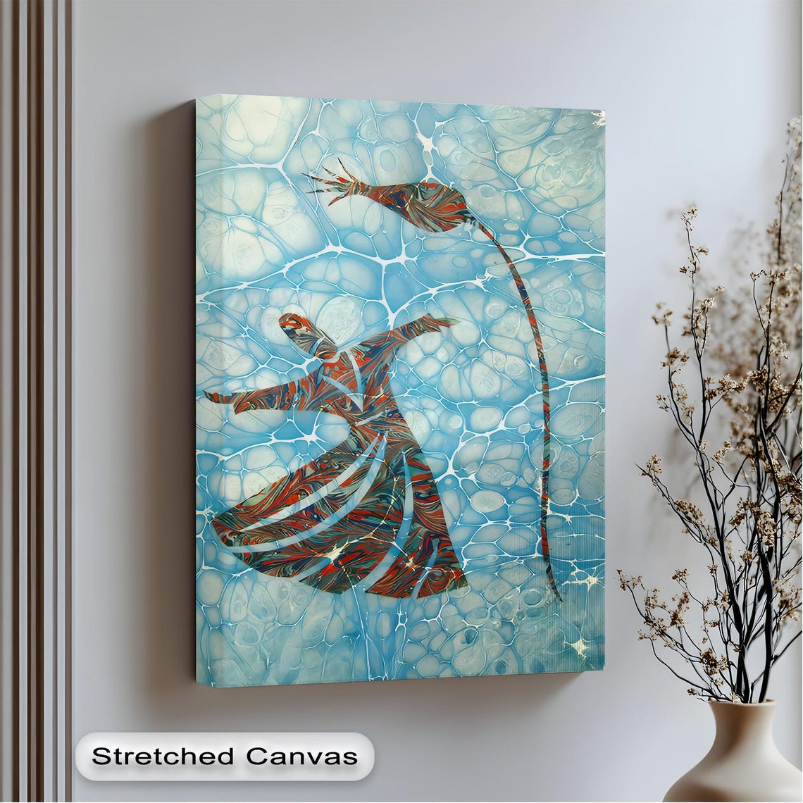 Whirling Dervish Sufi Dancer Ebru Marble Art Turkish Spirit Poster