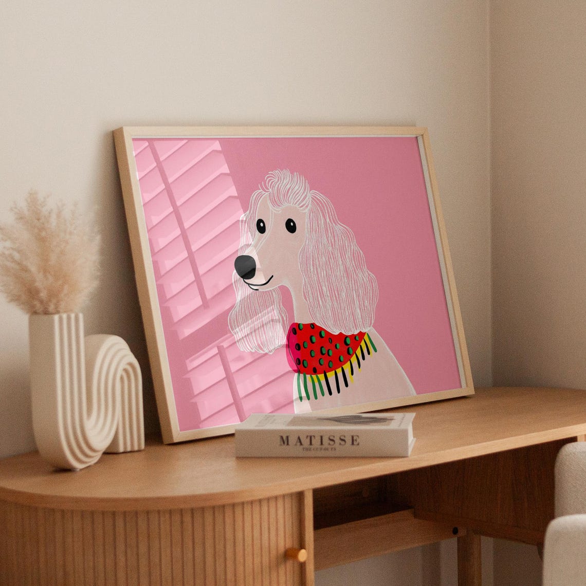 Pink Poodle Wall Art Print Girls Room Dog Illustration Nursery Animal Decor Colorful Fashion Pet Modern Kids Art - Image 6