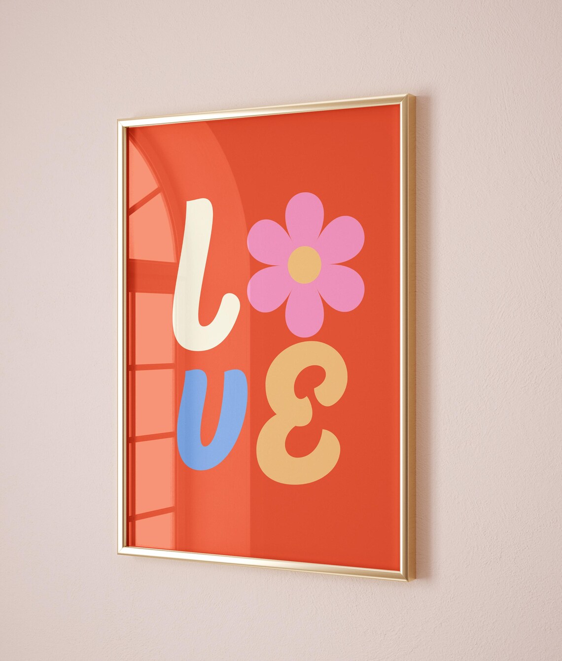 Love Daisy Flower O Retro Groovy Flower Power Poster For Her - Image 2