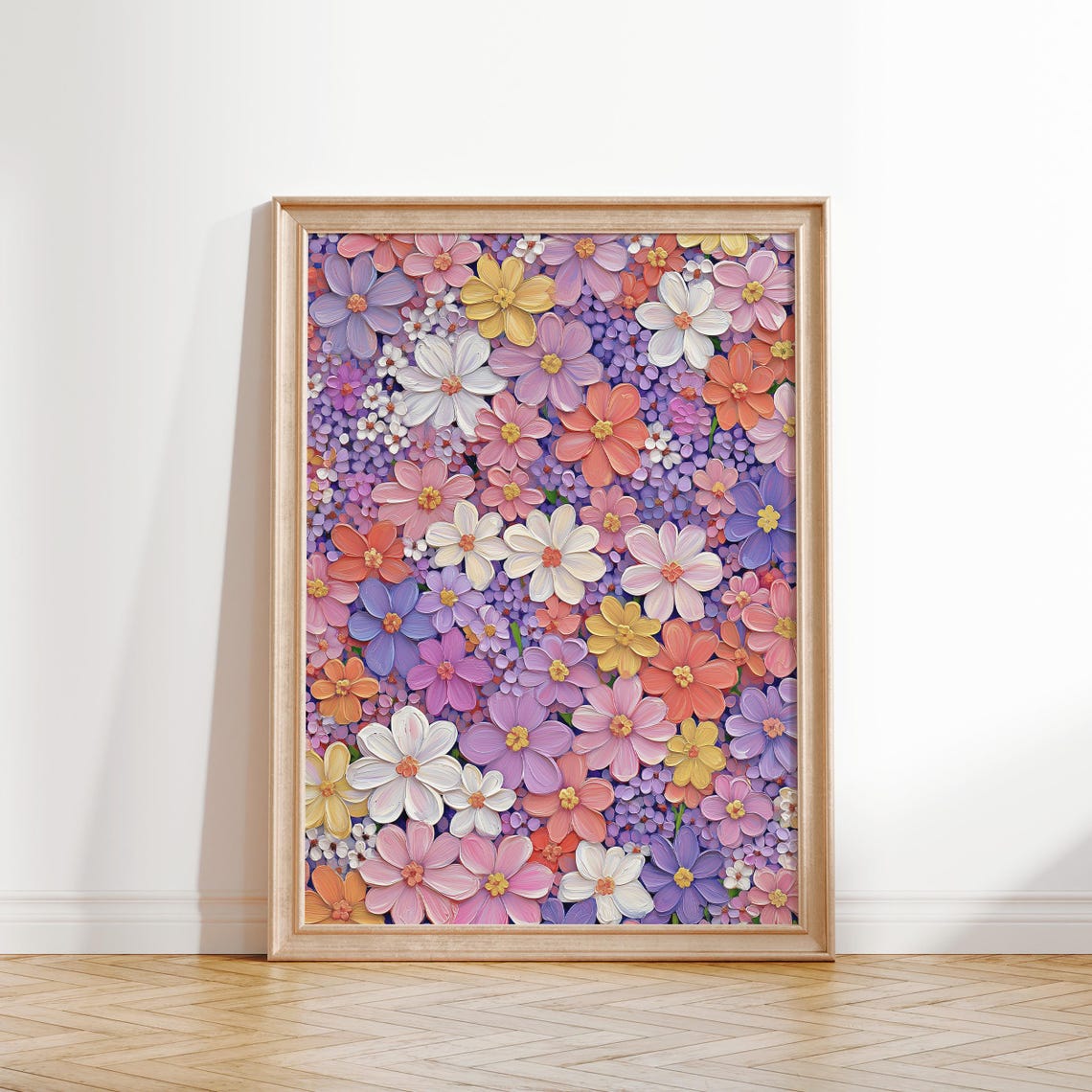 Colorful Cosmos Flower Field Purple Pink Yellow White Bloom Poster - Image 2