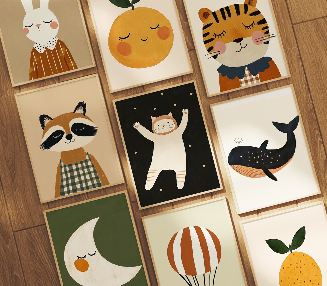 Modern Kids Wall Art Bundle, Nursery Decor - Image 2