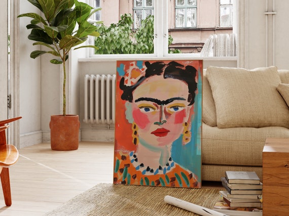 Frida Khalo Colorful Print Maximalist Wall Art Eclectic Print Matisse Inspired Print Vibrant Home Decor