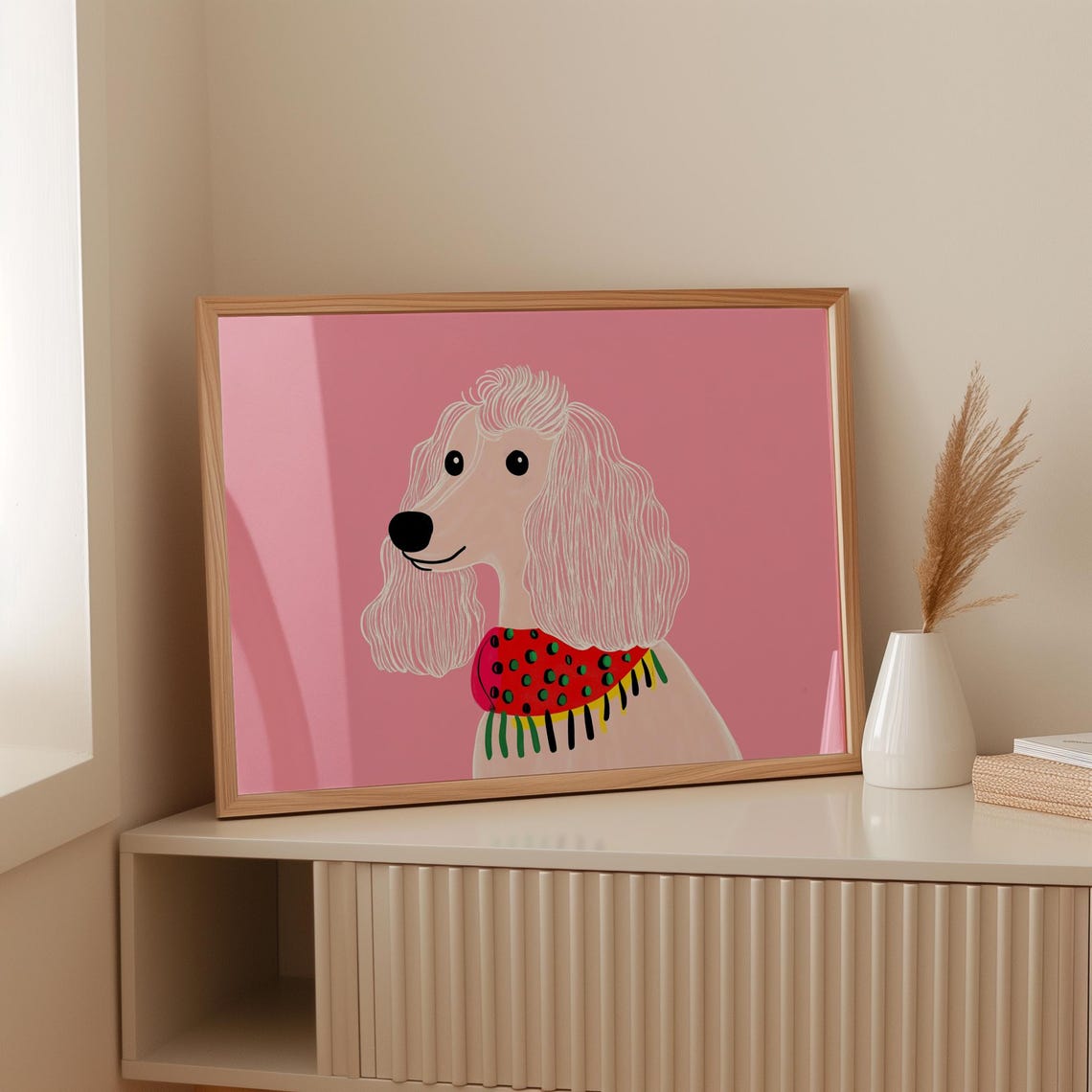 Pink Poodle Wall Art Print Girls Room Dog Illustration Nursery Animal Decor Colorful Fashion Pet Modern Kids Art - Image 5
