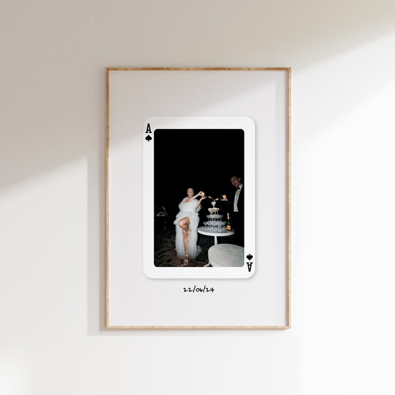 Personalized Ace of Spades Wedding Photo Playing Card Poster