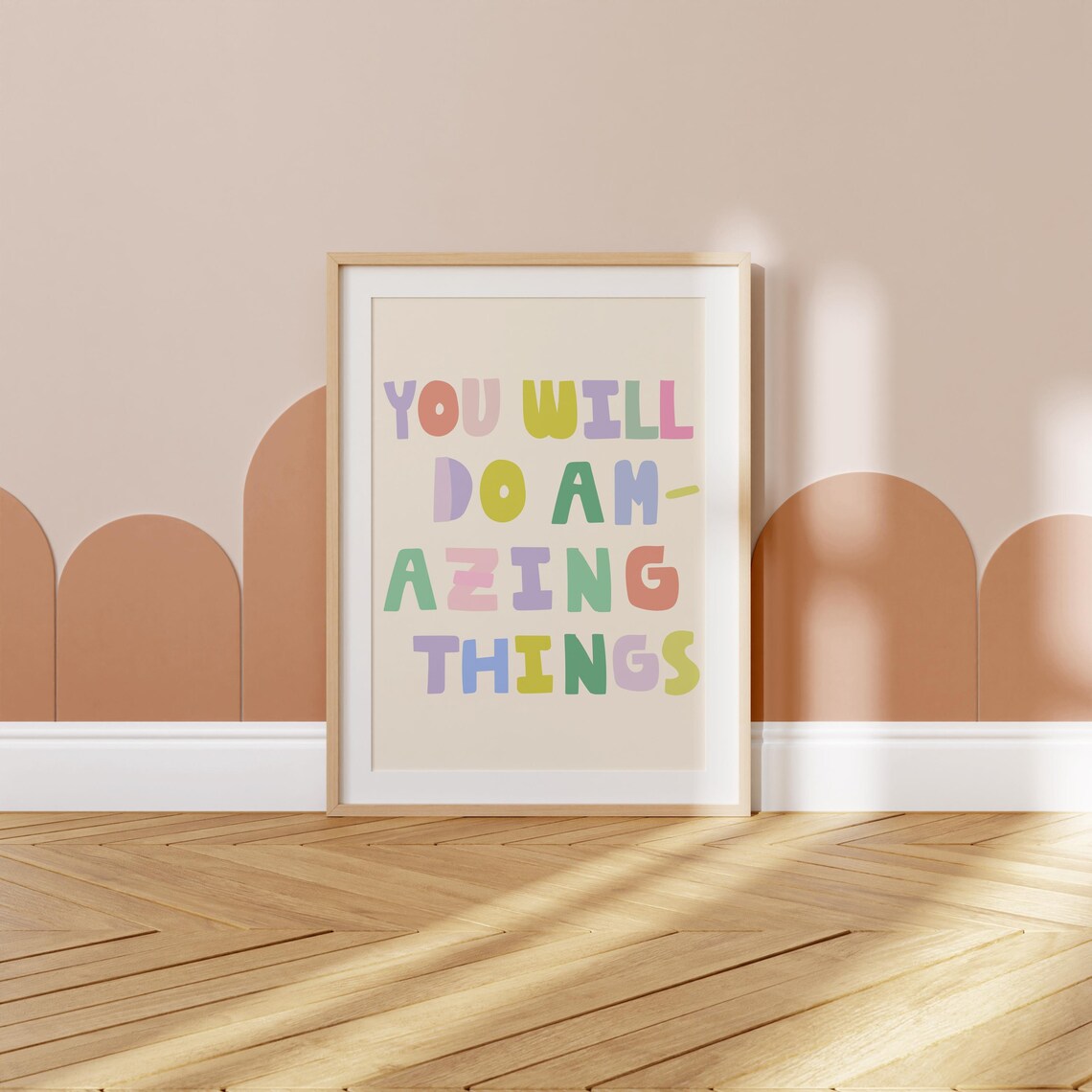 You Will Do Amazing Things Rainbow Letters Inspirational Kids Poster - Image 3