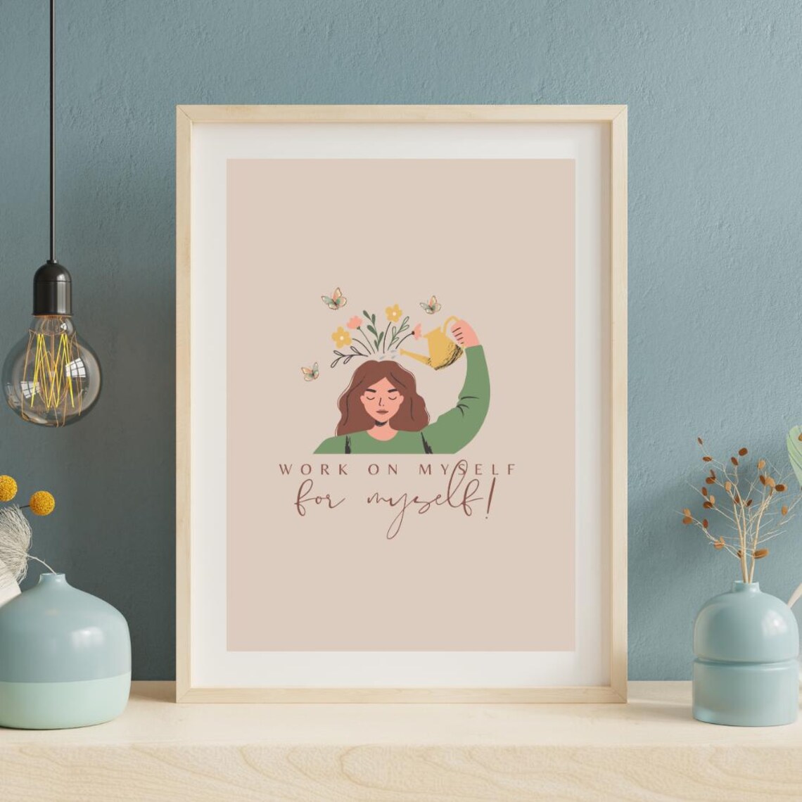 Work On Myself For Myself Motivational Art Print