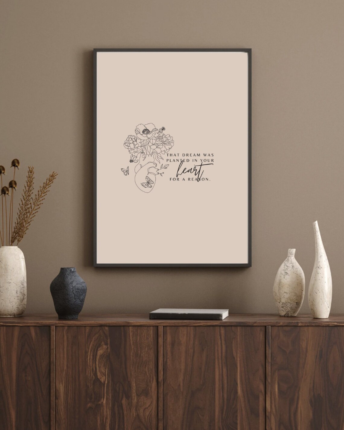 That Dream Was Planted in Your Heart Floral Vase Line Art Poster - Image 3
