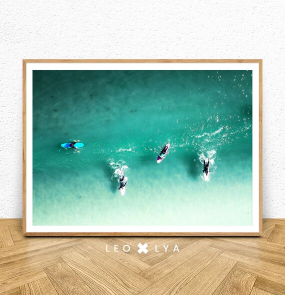 Beach Surf Print, Summer Ocean Art Poster