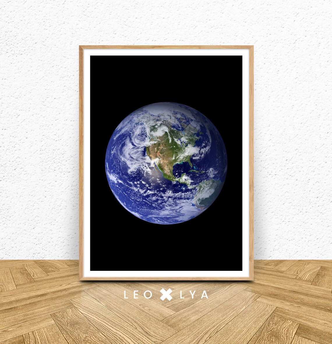 Earth Vintage Photo, Space Wall Art Print