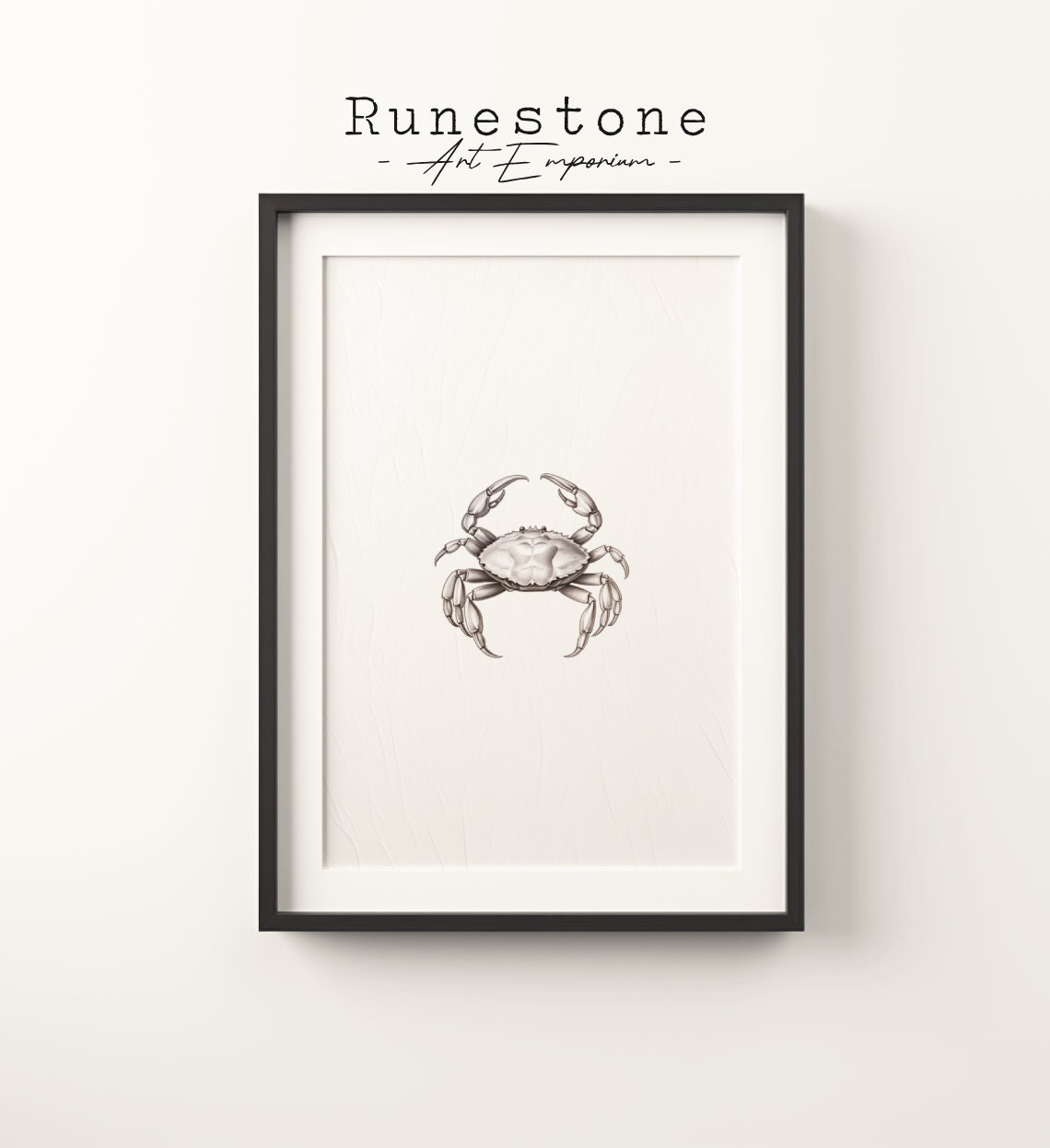 Minimalist Crab Sketch Print Nautical Wall Art Coastal Home Neutral
