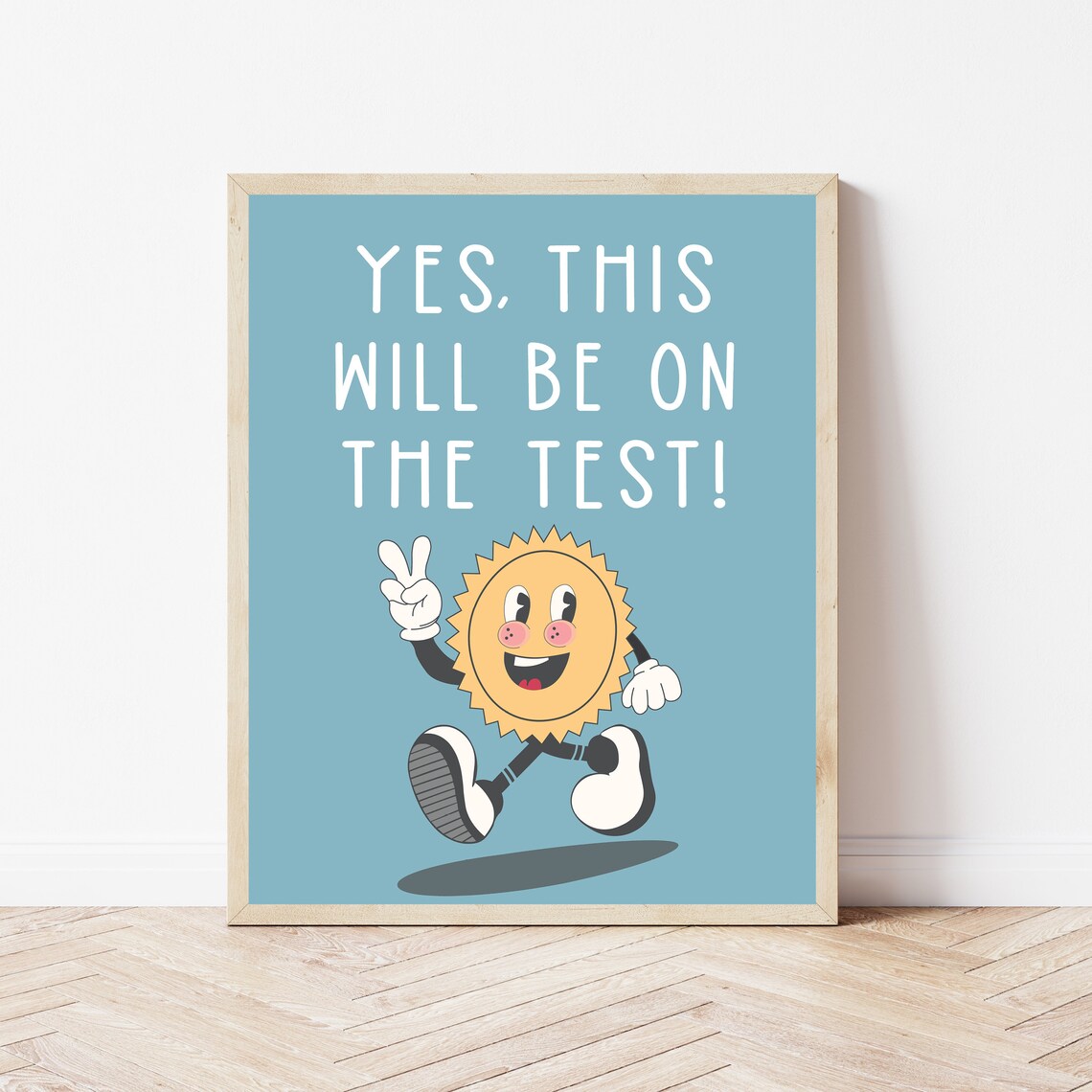 Math Science Classroom Retro Poster, Groovy Sign